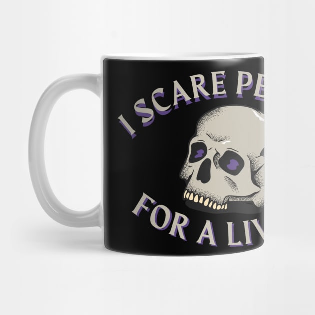 I scare people for a living - horror writer/ author t-shirt design by indie inked